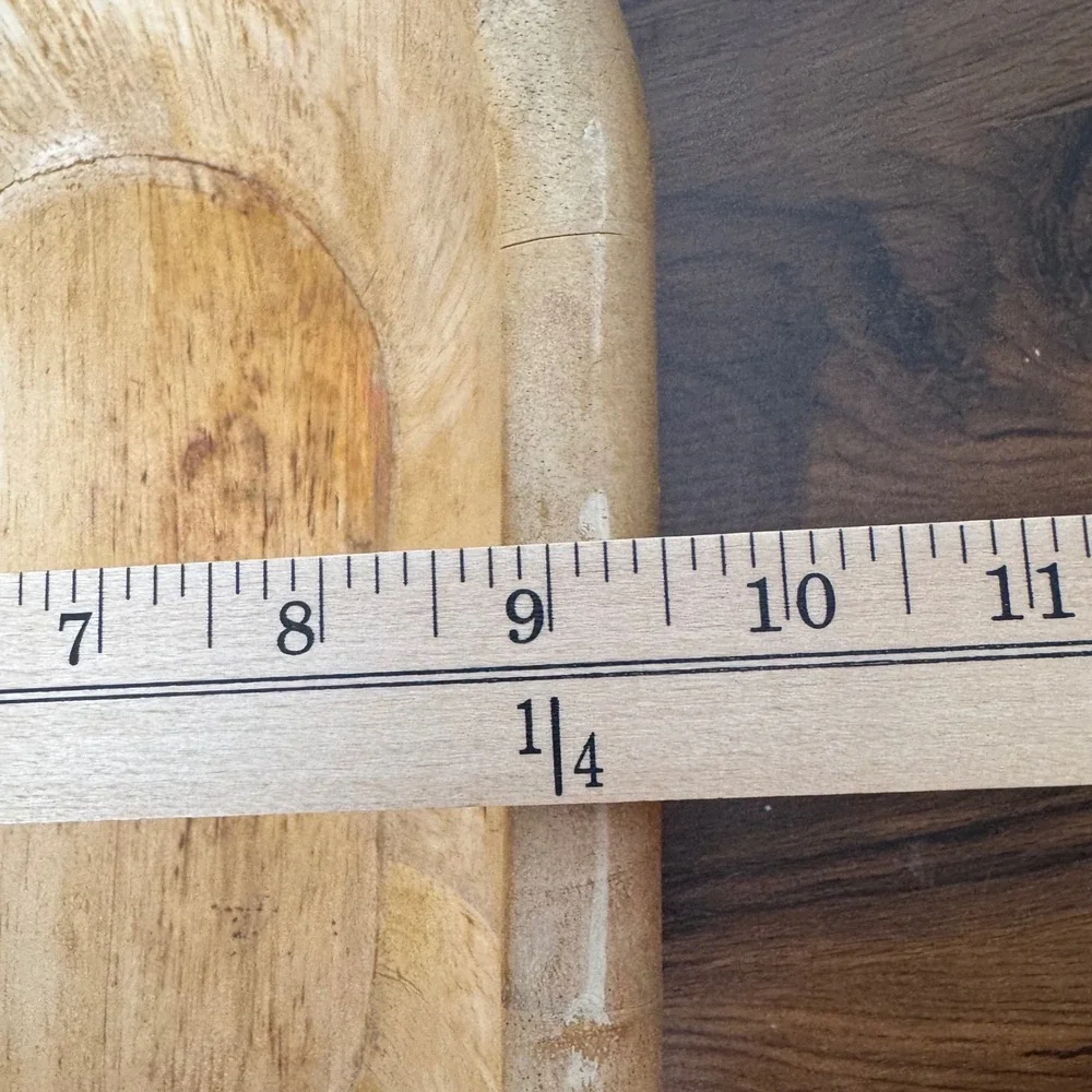 Pottery Barn Wooden Dough Bowl Oval Rustic Farmhouse Centerpiece Large 14.5 Inch